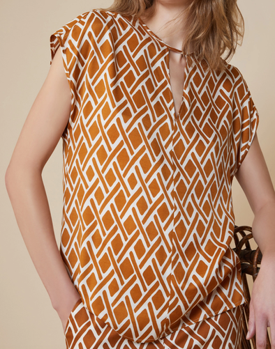 Blusa in twill a fantasia Pennyblack