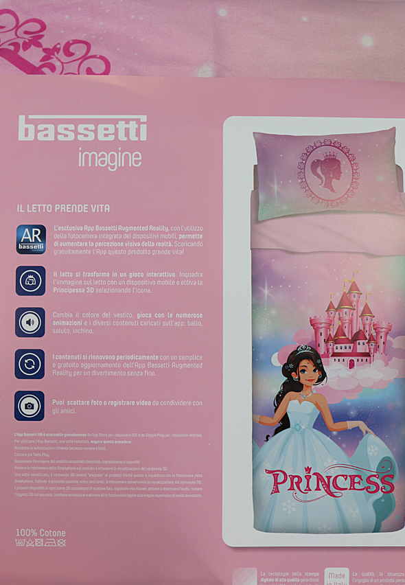 Completo lenzuola letto Singolo Bassetti Princess